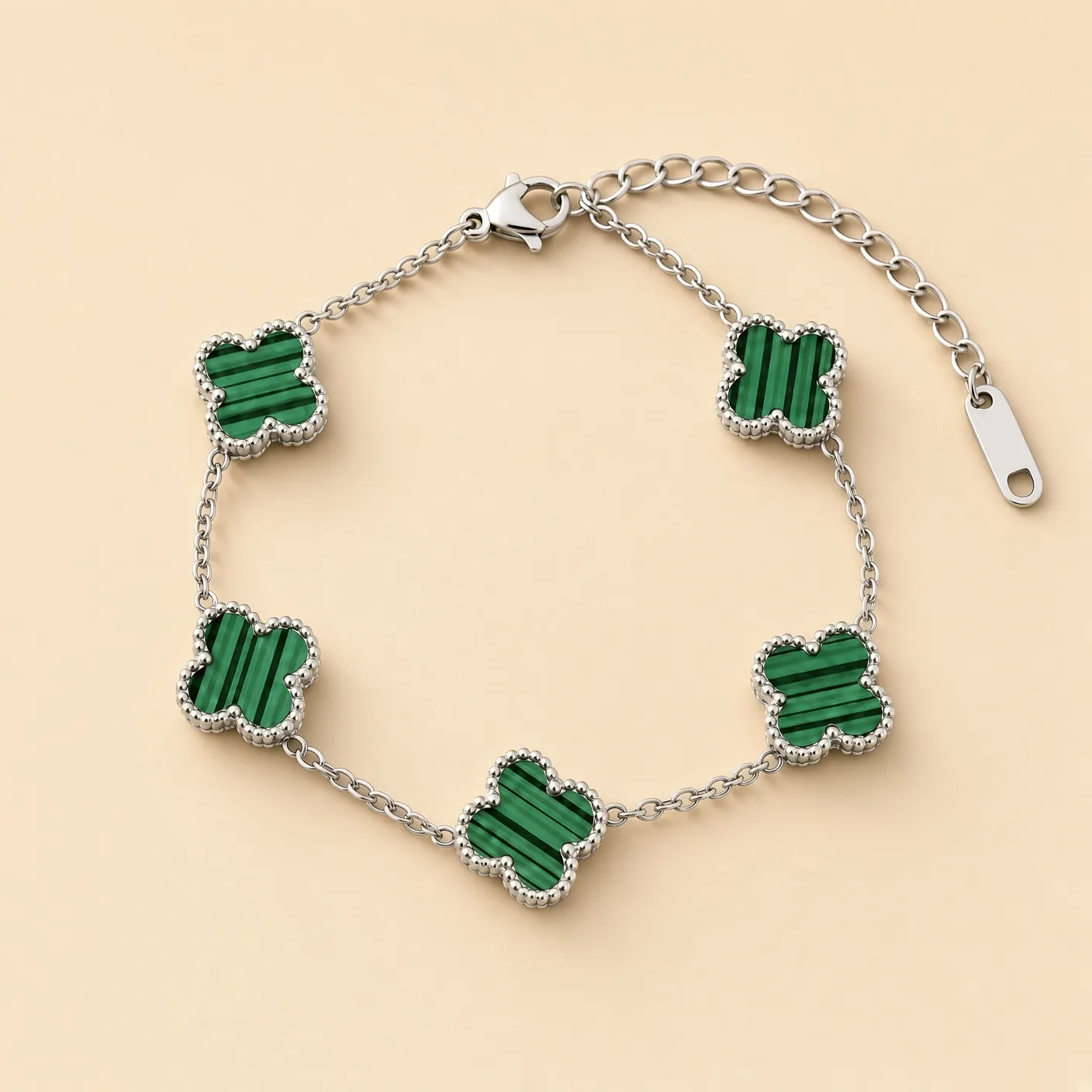 Браслет Van Cleef — Срібло / зелений