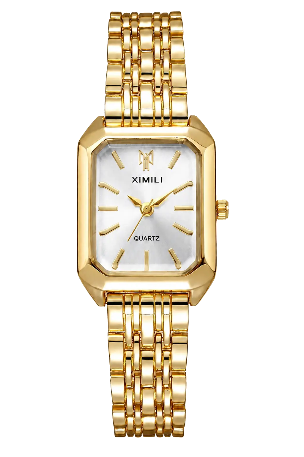 Золотий жіночий годинник XIMILI White Gold із білим циферблатом
