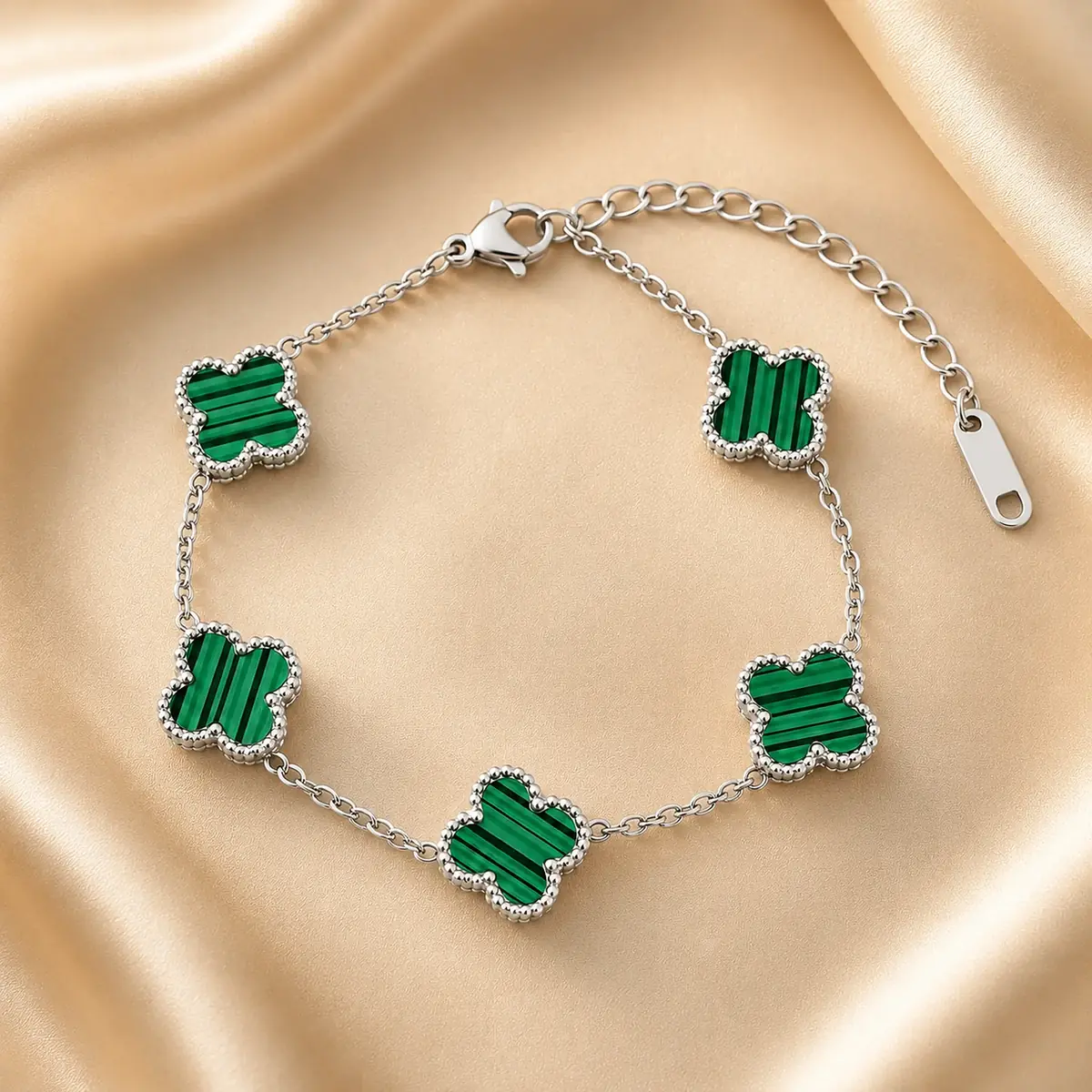 Браслет Van Cleef — Срібло / зелений