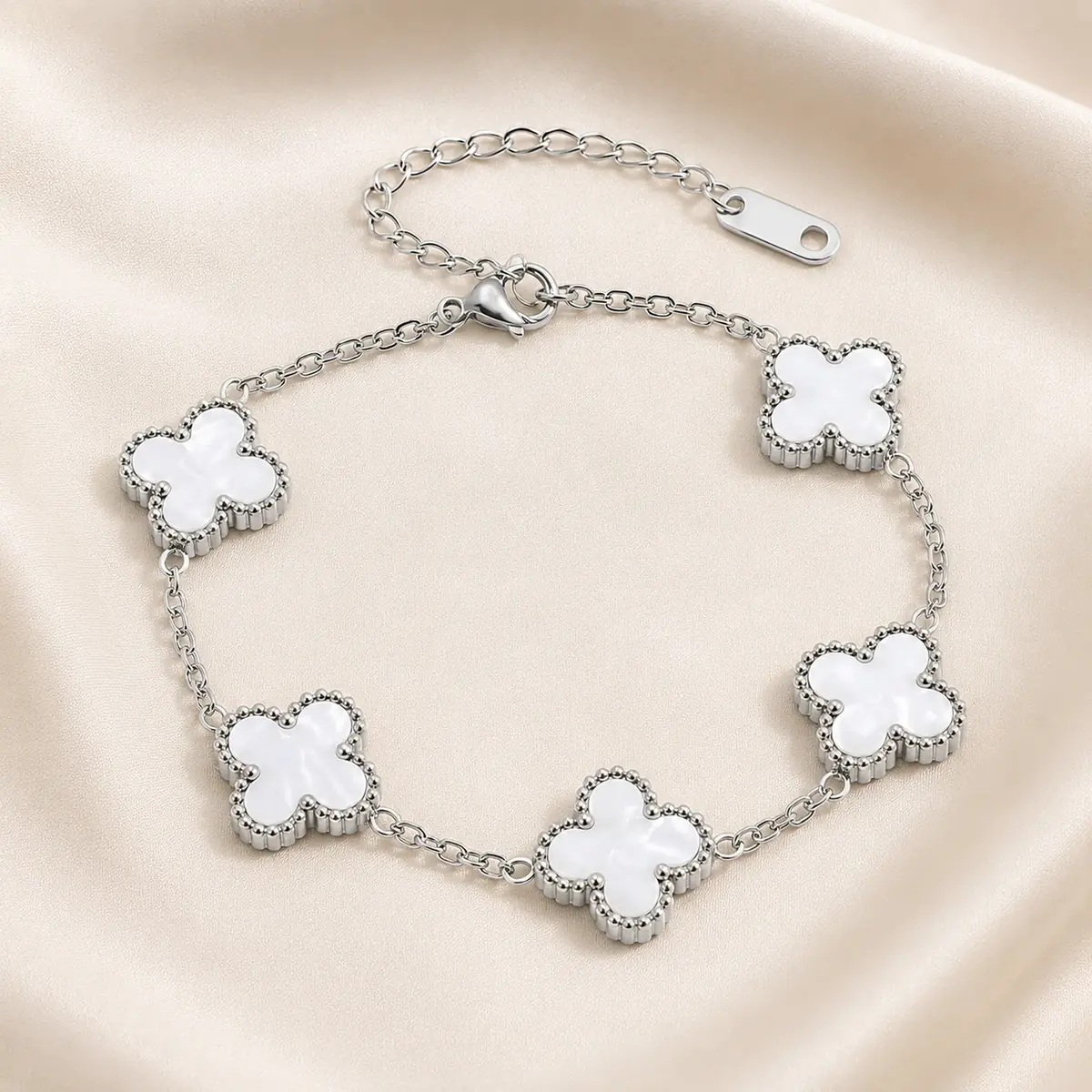 Браслет Van Cleef — Срібло / білий