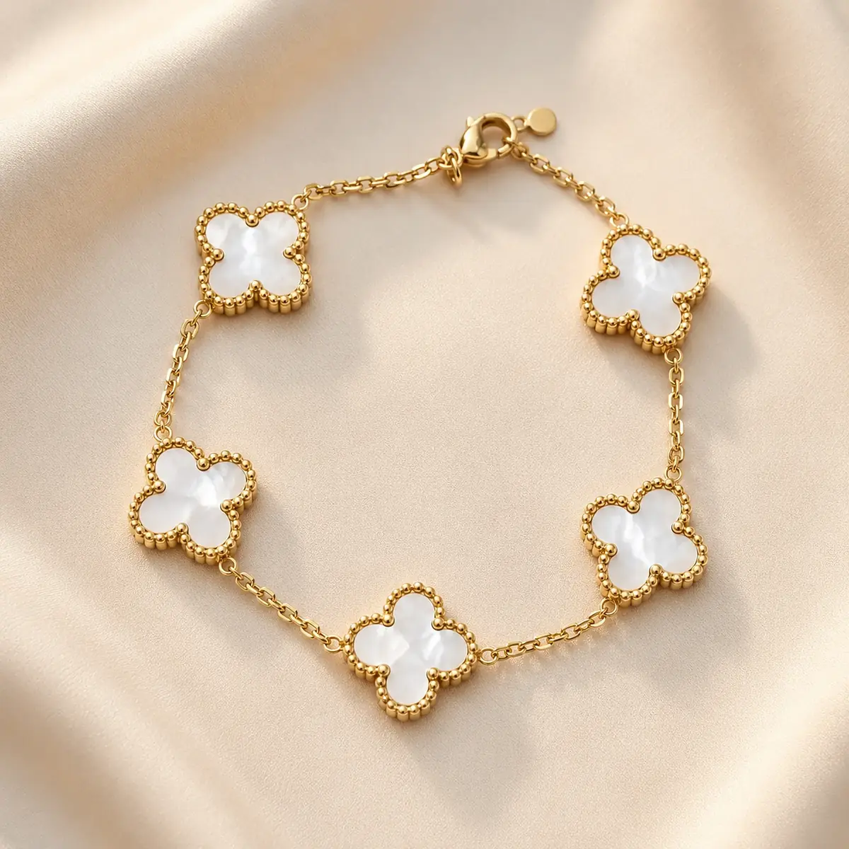 Браслет Van Cleef — Золото / білий