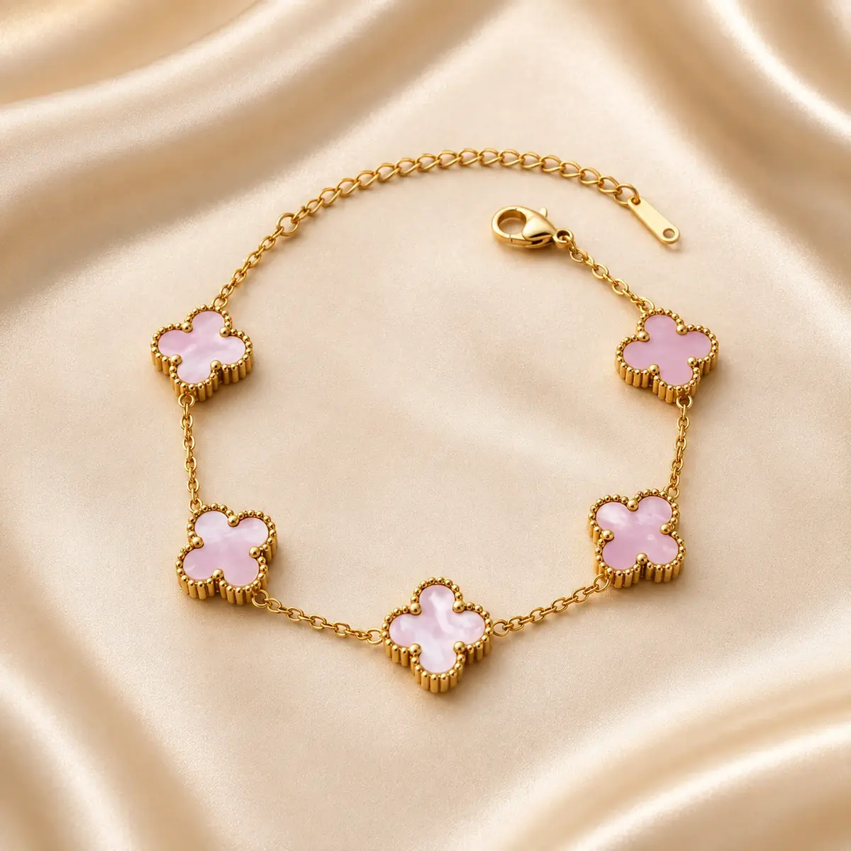 Браслет Van Cleef — Золото / рожевий